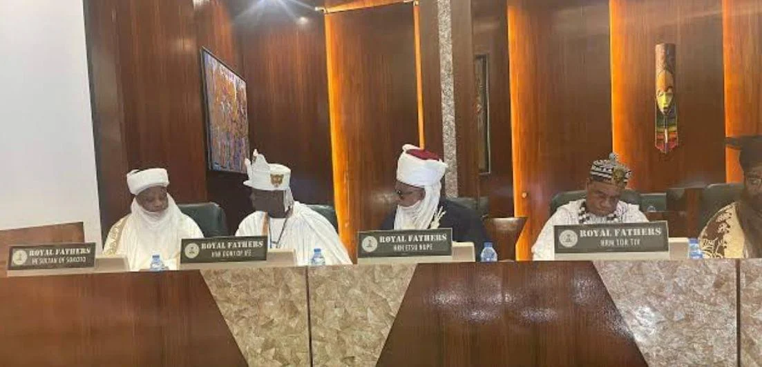 Tinubu Meets With Ooni of Ife, Sultan of Sokoto, Others at Aso Rock to Address Anti-Hunger Protest