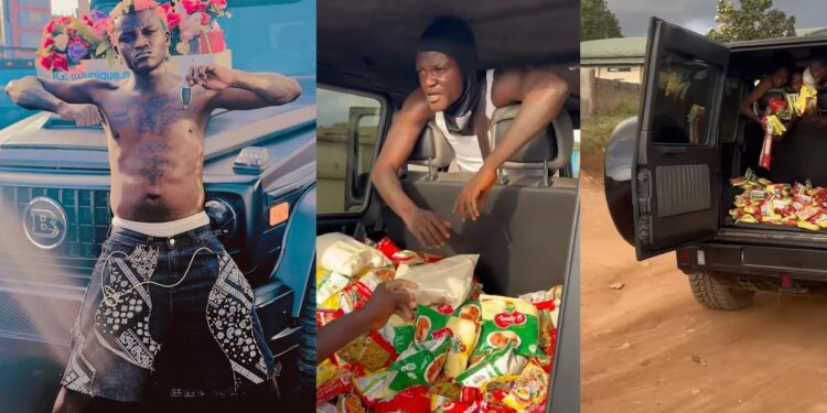 Singer Portable receives accolade for distributing foodstuff with multi-million naira G-Wagon