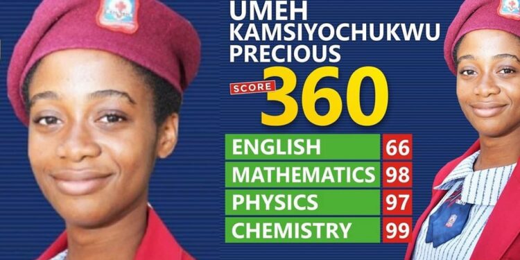 “What I did to score 360 in JAMB” – 2023 UTME highest scorer, Umeh Kamsiyochukwu Precious reveals