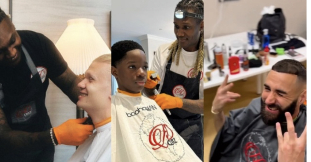 Wizkid’s son, Boluwatife, drags barber with Haaland, Benzema, Kante in London