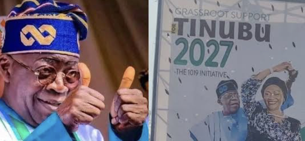 #Endbadgovernment# protest gathers momentum, as youths vandalize Tinubu’s billboard (Watch Video)