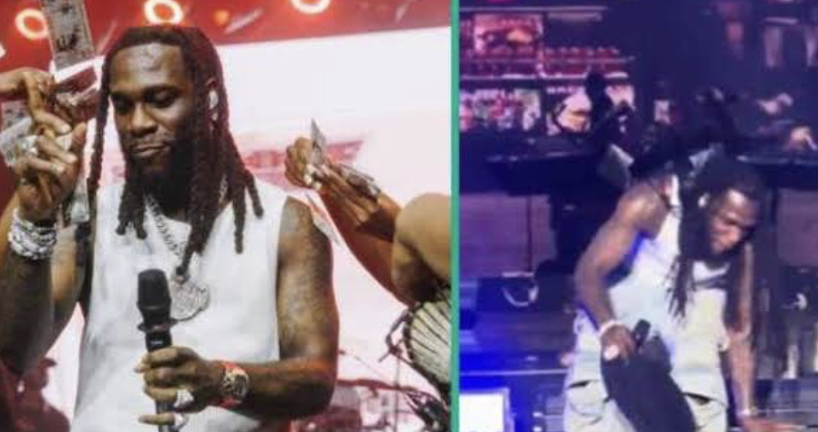 (Watch Video) Nigerian Pop Star, Burna Boy Falls Hard On Stage While Performing In Paris