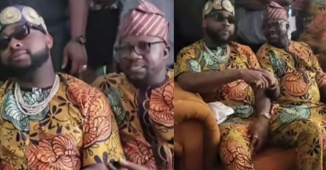 (Watch Video) Davido looks disturbed meeting comic actor Sanyeri