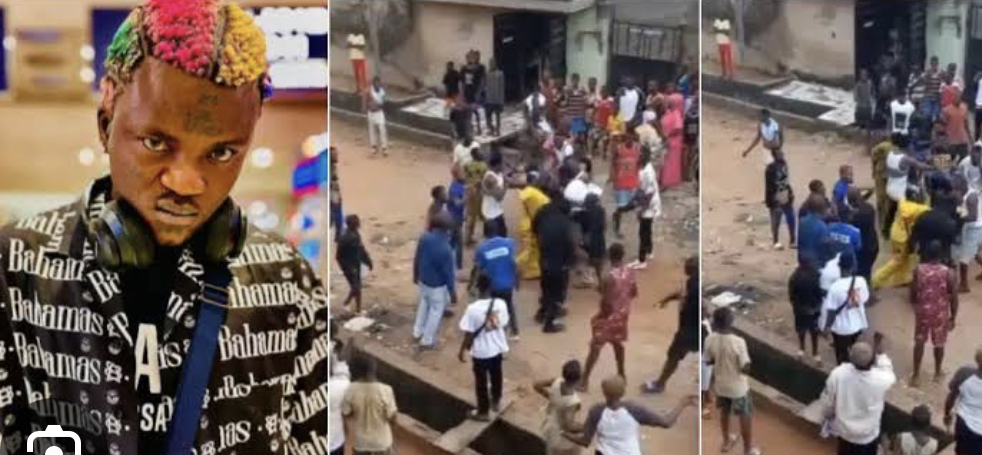 Video: Controversial singer, Portable fights dirty with bike man for allegedly stealing his phone