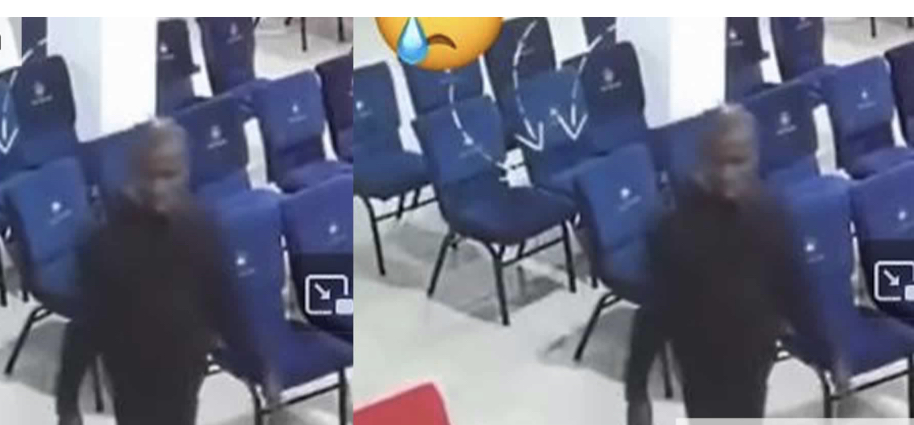 (Watch Video) Thief caught on CCTV stealing RCCG member’s phone during church service