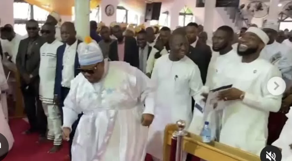 Gov Adeleke flaunts C&S regalia, display dancing skills in church (Watch video)