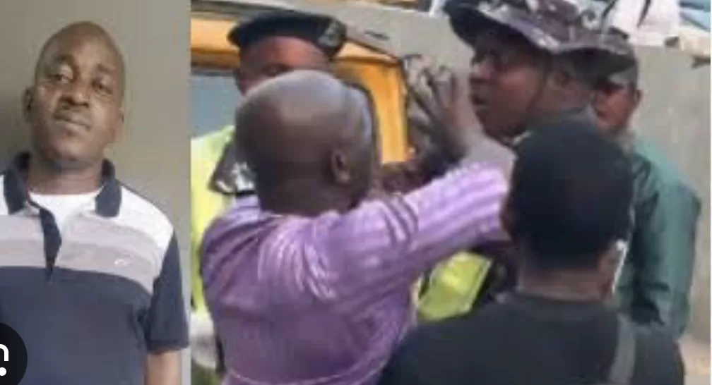 (Watch Video) Chairman, Ikeja ‘Maruwa’ Riders Association, slaps police officer