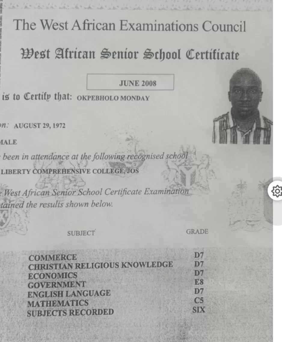 Edo Governor-elect Okpebholo’s WAEC certificate revealed