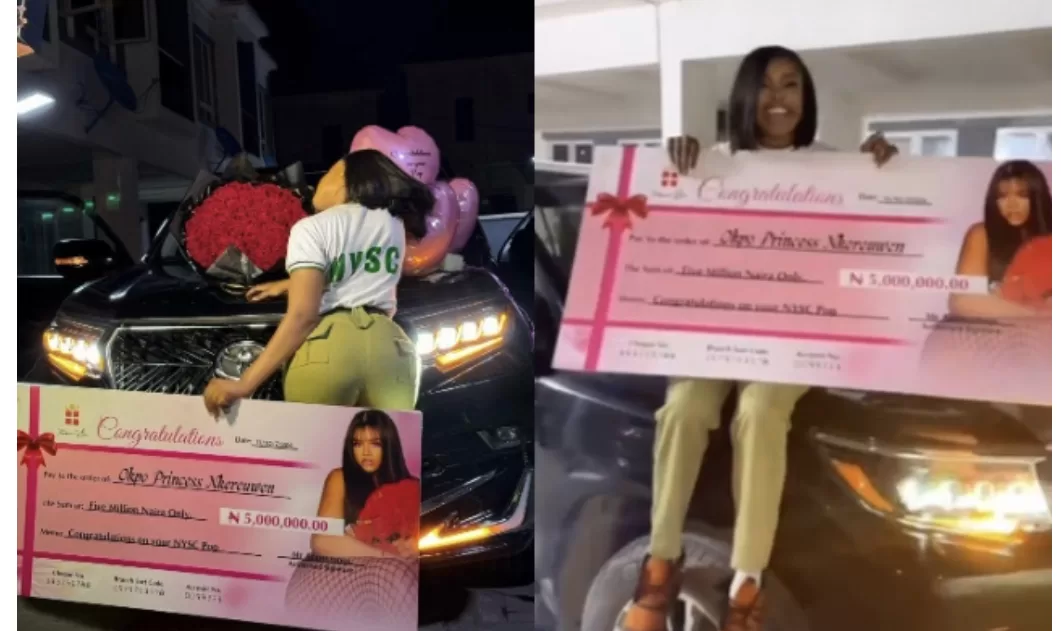 Female Corper Gets New N5M Car On P.O.P Day, States Reason