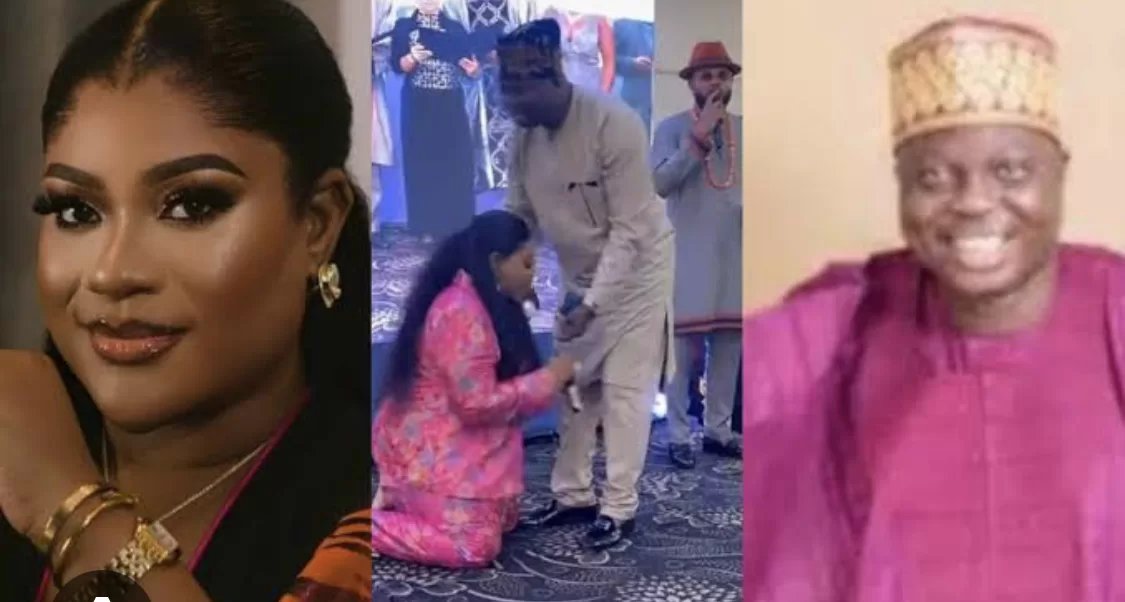 Actress, Nkechi Blessing Kneels To Issue Public Apology To TAMPAN President Mr Latin In Canada