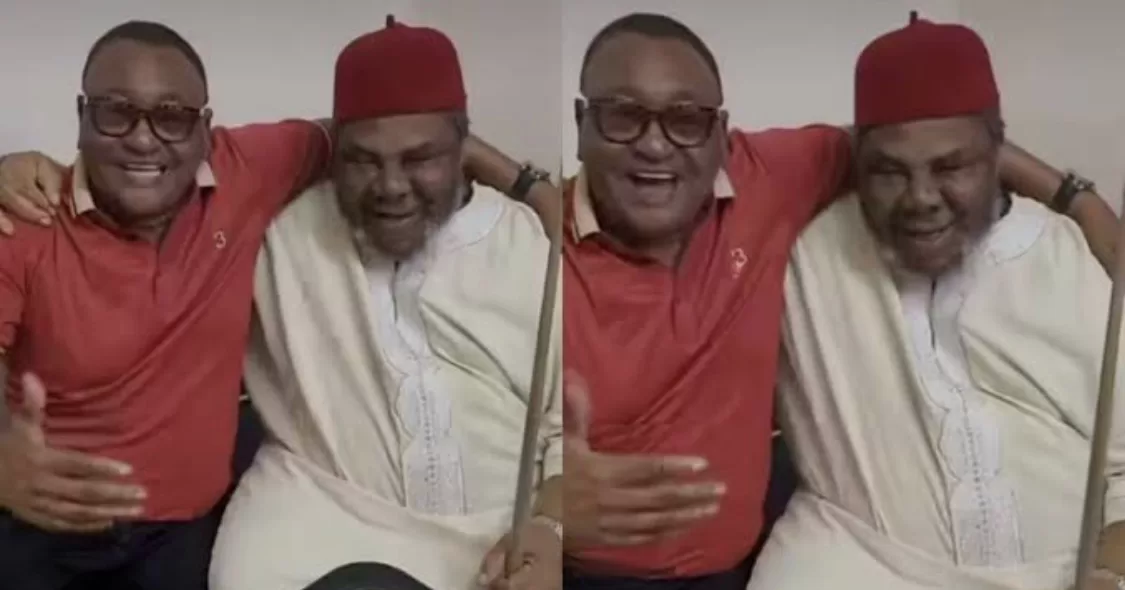 Veteran Actors, Peter Edochie, Jide Kosoko Reunite After 12 Years Apart (Watch Video)