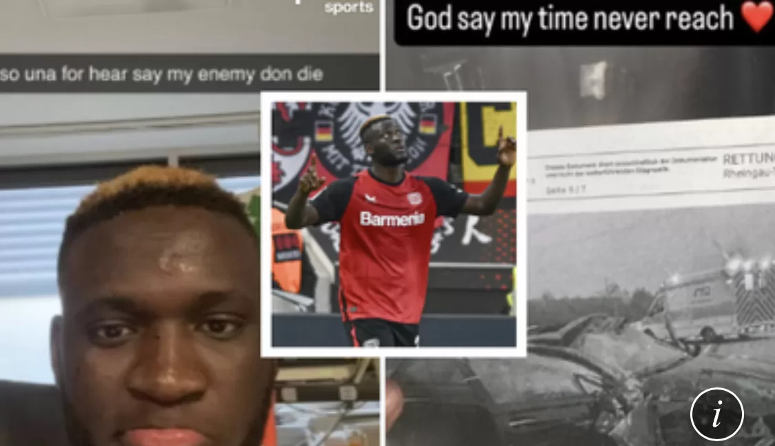 Super Eagles striker, Victor Boniface involved in ghastly car accident (Watch Video)