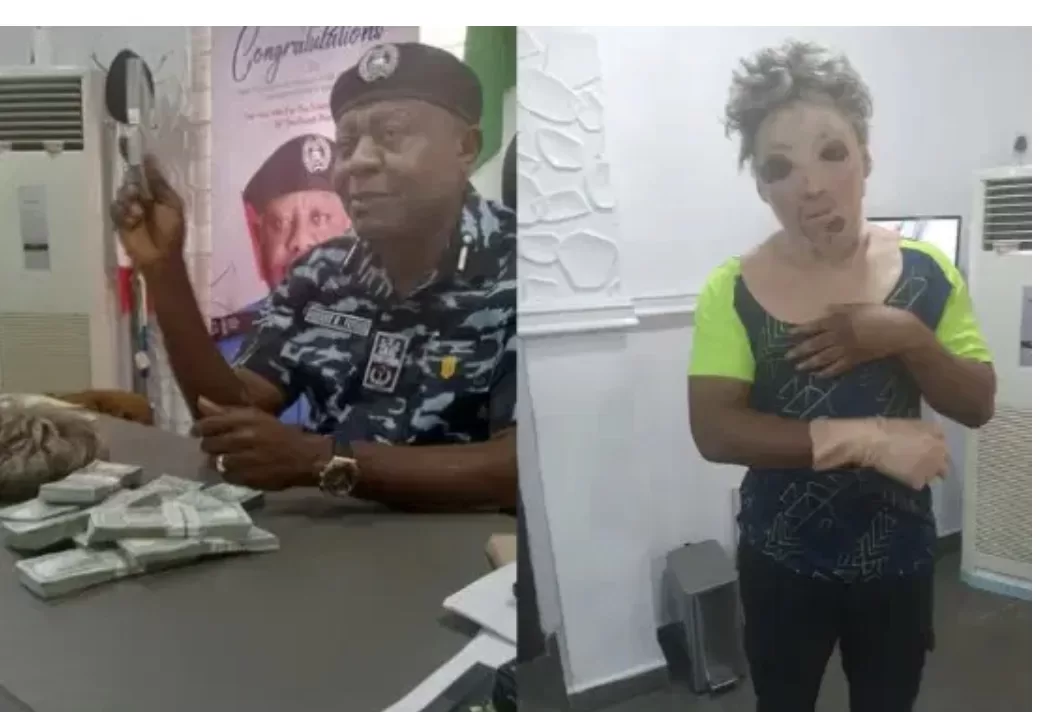 Police arrest notorious yahoo boy with ‘Oyinbo’ mask in Lagos (Watch Video)