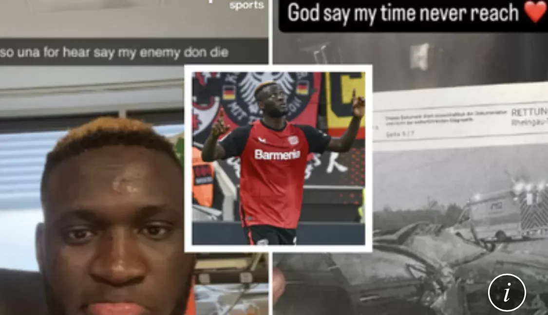 Super Eagles’ Victor Boniface speaks from hospital bed after surviving car accident